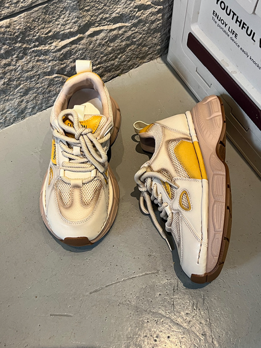 Retro Colorblock Chunky Sneakers | Platform Dad Shoes for Women