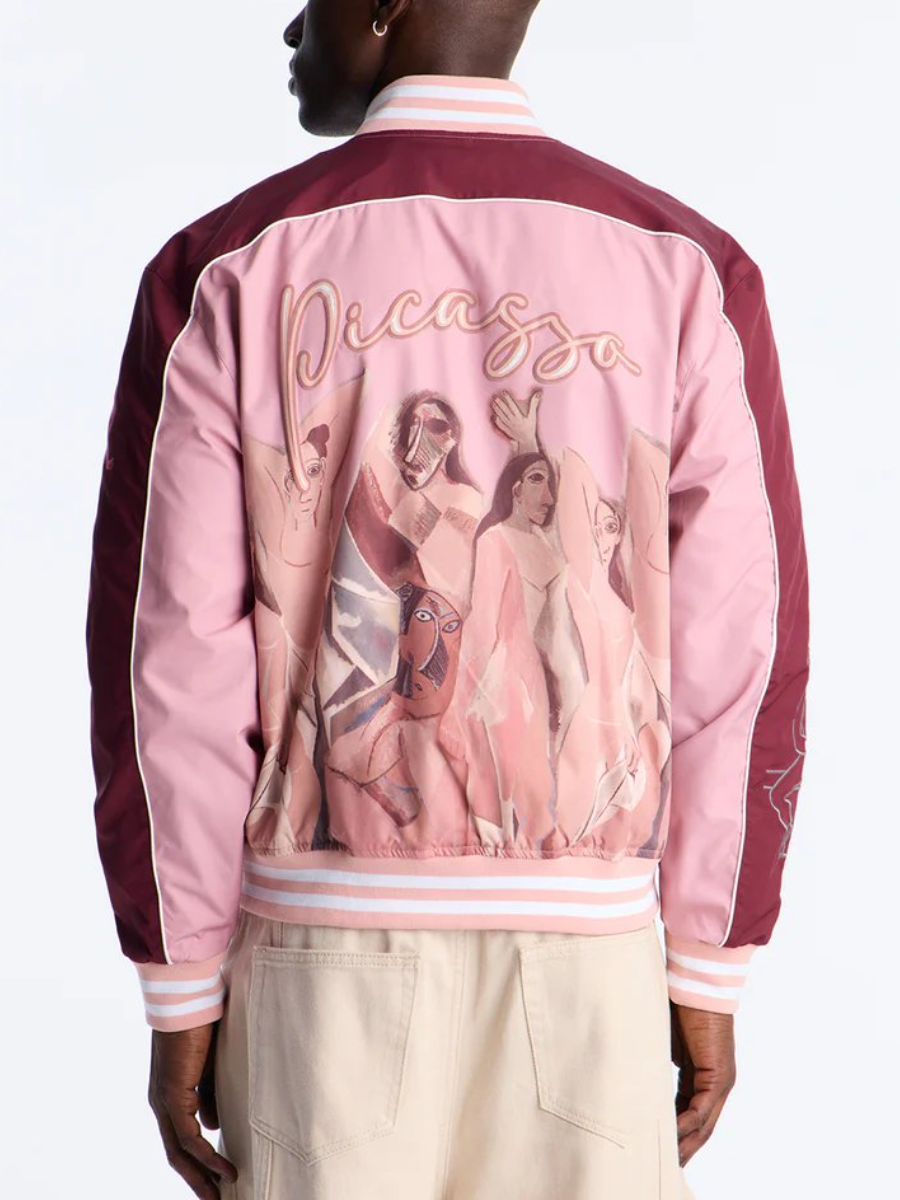 Pablo Picasso Colorblock Varsity Jacket - Pink/combo