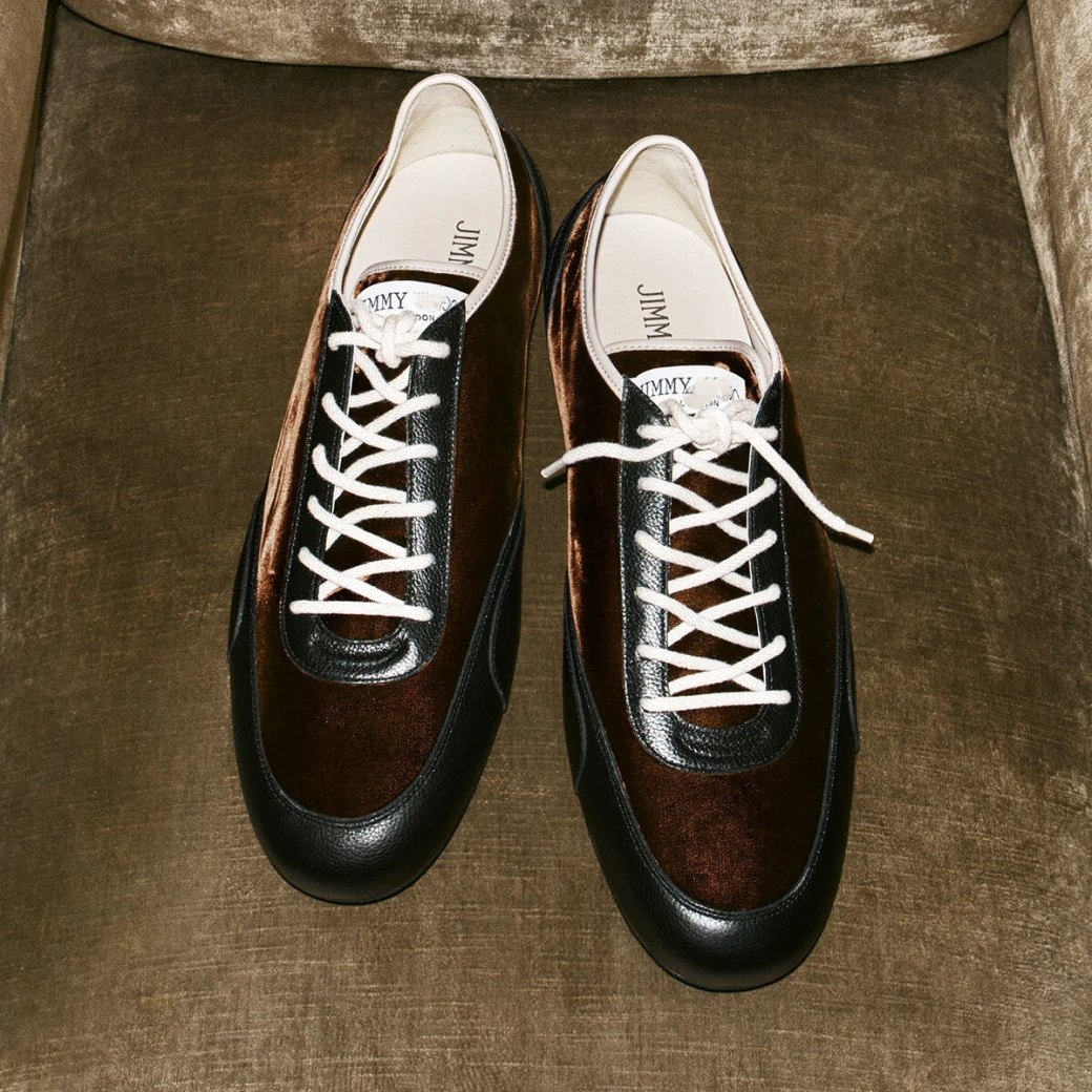 Men's Vintage Velvet & Leather Retro Sneakers