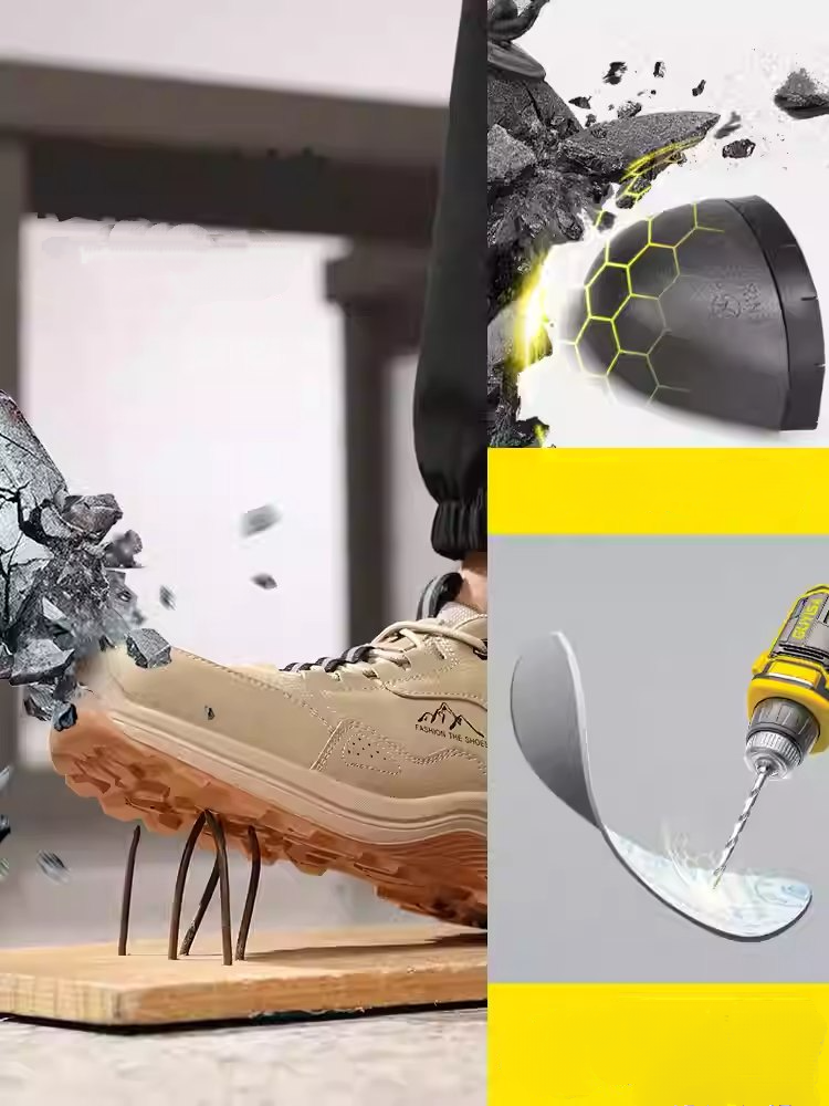 Men's Steel Toe Work Shoes, Breathable Safety Shoes