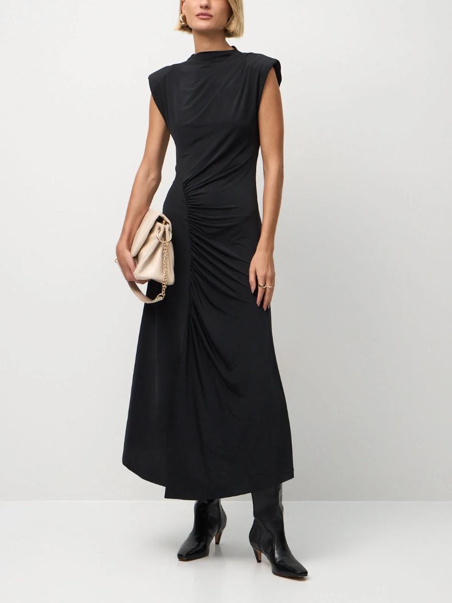 Elevated Ruched Midi Dress