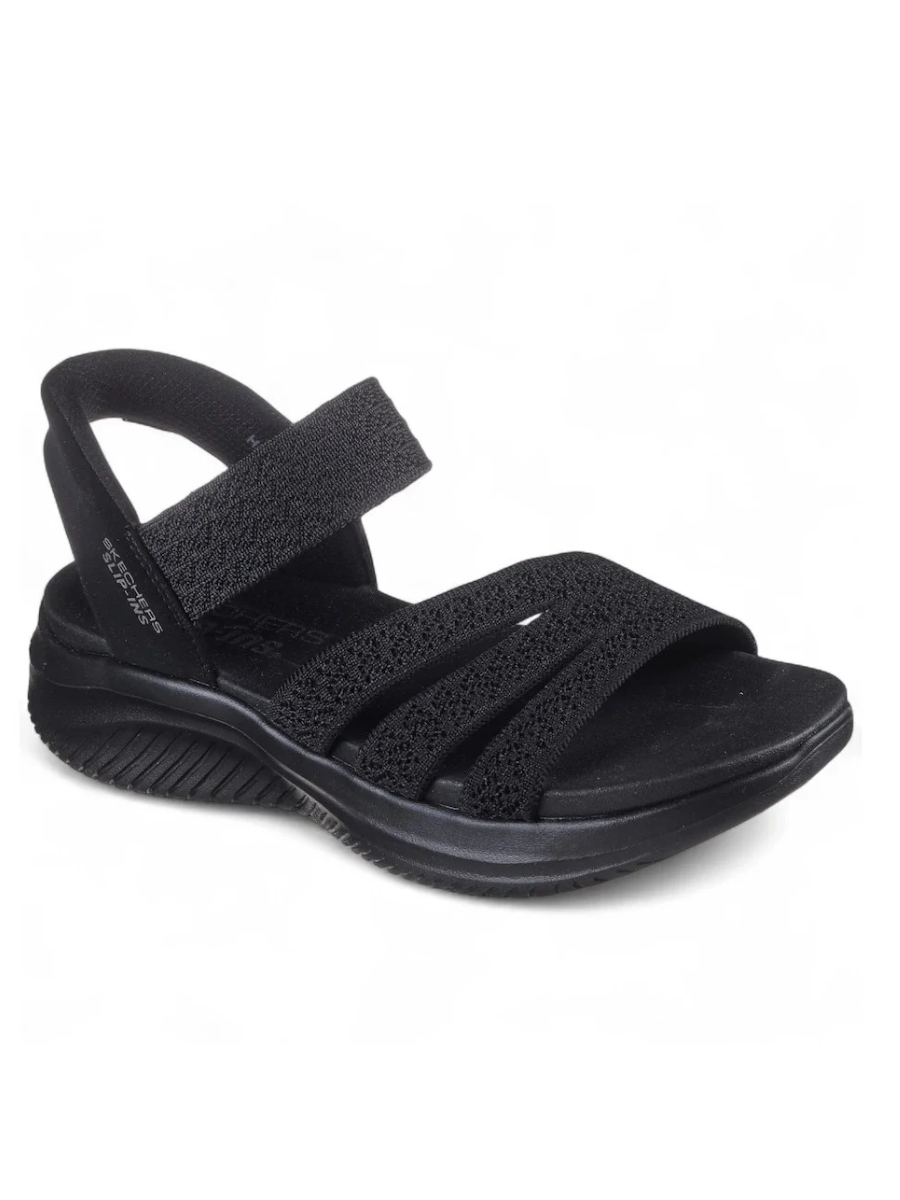 All Black Stretch Sandals for Women
