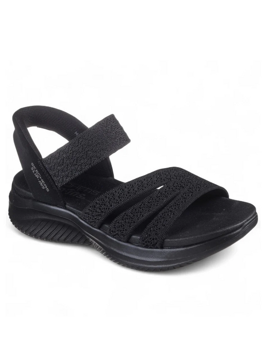 All Black Stretch Sandals for Women
